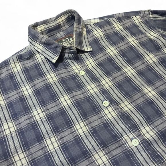 Vintage 80’s Woolrich Women’s Button Up Long Sleeve Blue Plaid Shirt Sz Small - Picture 2 of 4